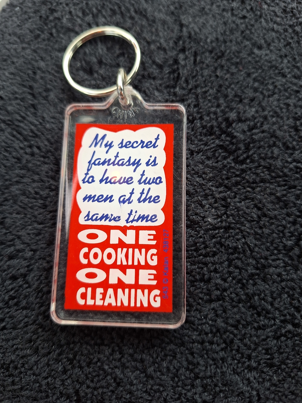 Novelty Keychain - Red/White/Blue Slogan